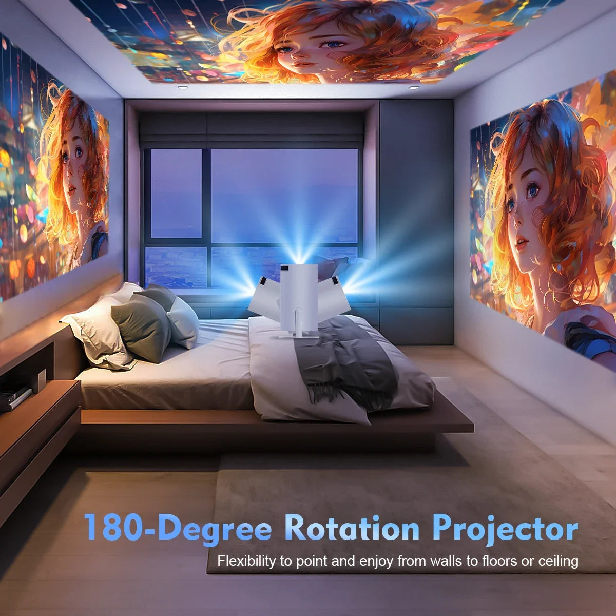 Projector HY300 Pro 4K Android 11 Projector 4K 1280*720P Wifi6 260 ANSI AllwinnerH713 BT5.0 Home Cinema Outdoor Portable Project